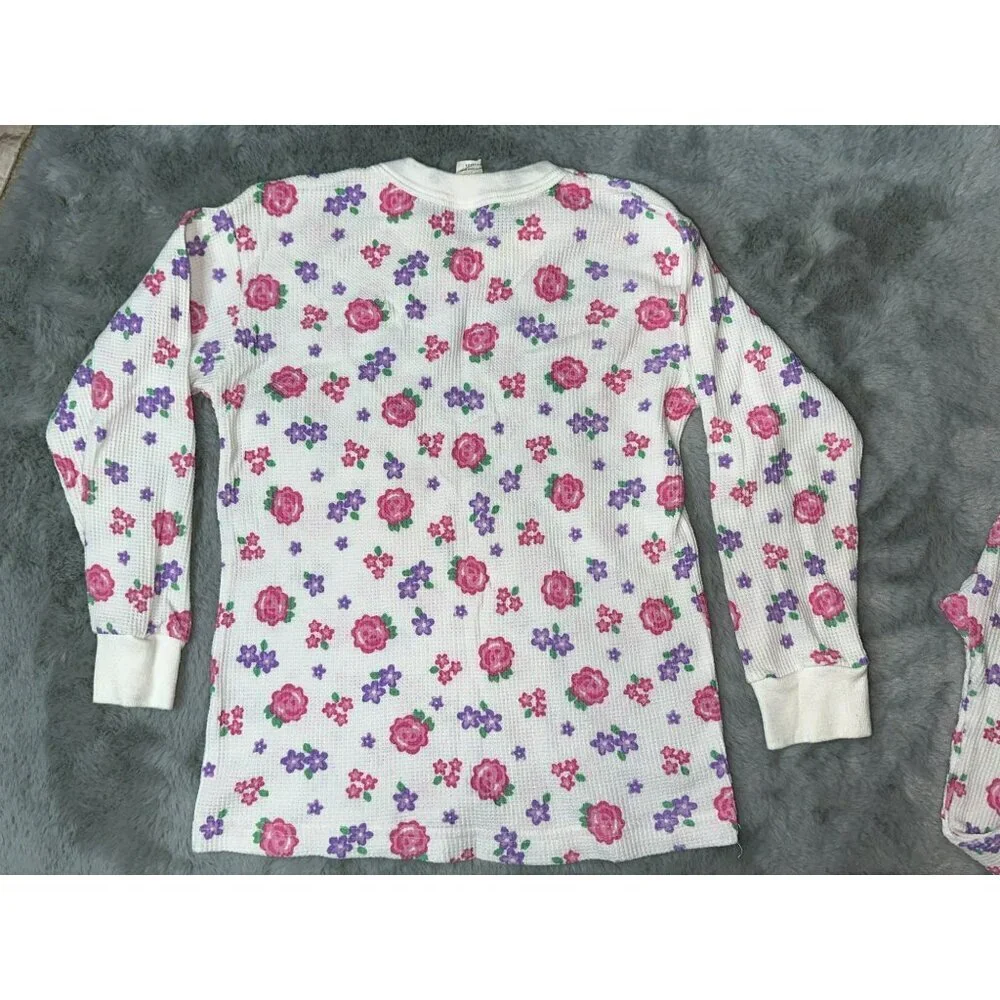 VTG 1990s Oshkosh B'Gosh Thermal Underwear Set Girls 10 Floral